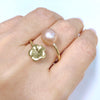 Plumeria bypass ring - pink Edison pearl (R213)