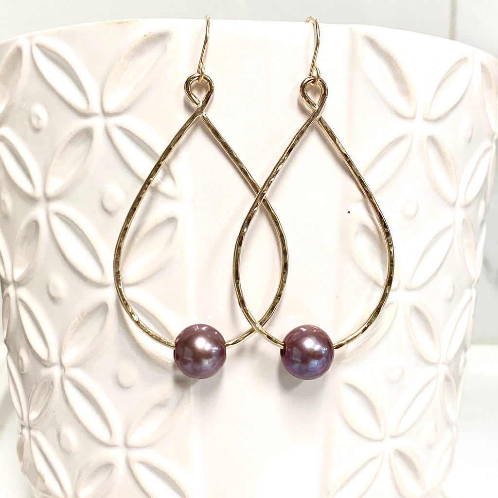 Earrings MOLLY - lavender Edison pearls (E576)