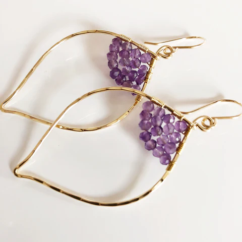 Earrings WREN - Amethyst (E475)