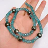 Necklace ERIS - Apatite & Tahitian pearls (N393)