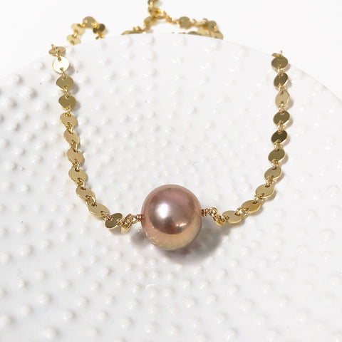Necklace FAE - pink Edison pearl (N328)