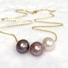 Necklace Kristi - purple, pink & white Edison pearls (N375)