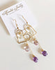 Earrings Aiko - purple ombré (E187)