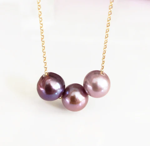 Necklace KRISTI - ombré Edison pearls (N322)