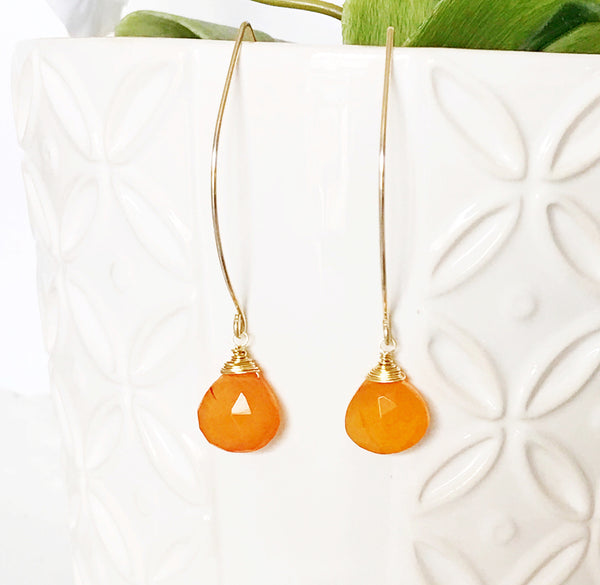 Earrings Kalena - carnelian (E316)