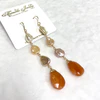 Sunstone and keshi Edison pearls drop earrings