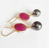 Earrings Kara - ruby ( E362)