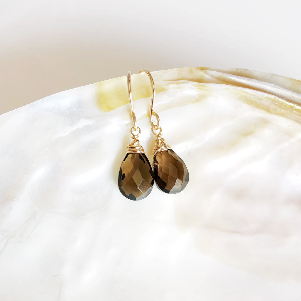 Earrings Nalani - smoky quartz (E245)