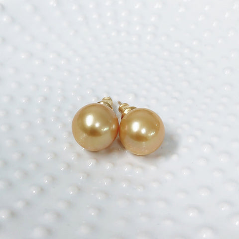 Earrings Momi - golden south sea pearls (E526)