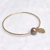 Monstera bangle - lavender Edison pearl (B561)