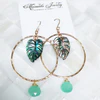 Earrings MELLIE - abalone shell monstera (E561)