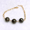 Bracelet LYLIA - carved Tahitian pearls (B572)