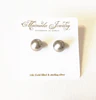 Earrings Momi - silver Tahitian pearls (E332)