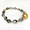 Bracelet Mayra - gold south sea & keshi Tahitian pearls