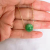 Necklace KEA - round jade bead (E437)