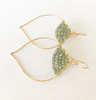 Earrings Malie- olive green quartz (E326)