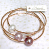 MALIA bangles set - lavender ombré Edison pearls (B453)