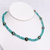 Necklace ERIS - Apatite & Tahitian pearls (N393)