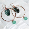 Earrings MELLIE - abalone shell monstera (E561)