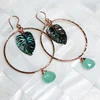 Earrings MELLIE - abalone shell monstera (E561)