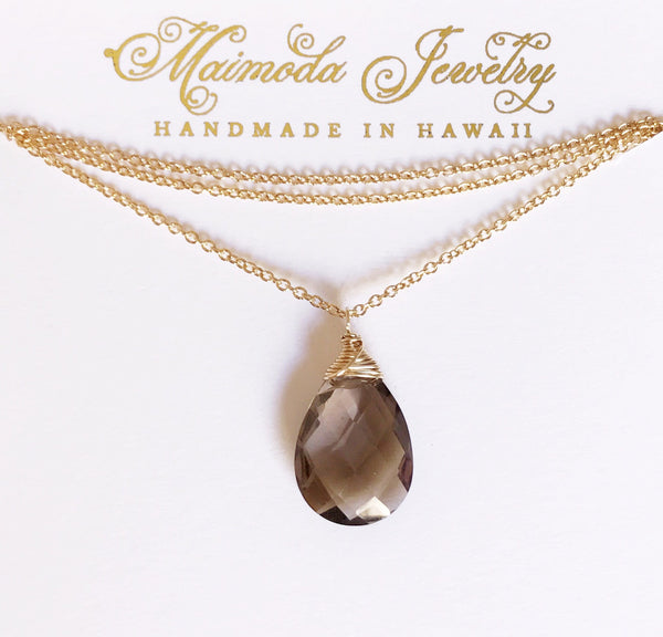 Necklace Yazmin - smoky quartz (N193)