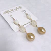 Pikake dangle earrings - gold south sea pearls (E615)