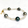 Bracelet ERIS - Tahitian pearls & moonstone (B513)