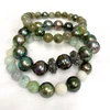 Stretchy bracelet - labradorite & Tahitian pearls (B478)