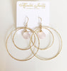 Earrings Rachel - pink chalcedony  (E248)