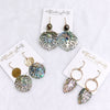 Earrings Willa - abalone shell monstera (E632)