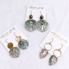 Earrings Willa - abalone shell monstera (E632)