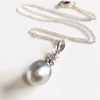 Pineapple pearl necklace - silver tahitian pearl (N308)