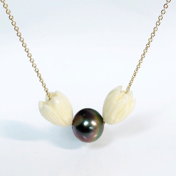 Pikake necklace - tahitian pearl  (N327)