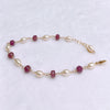 Bracelet GILLIA - mystic pink sapphire & keshi pearls (B562)