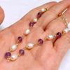 Bracelet GILLIA - amethyst & keshi pearls ( B563)