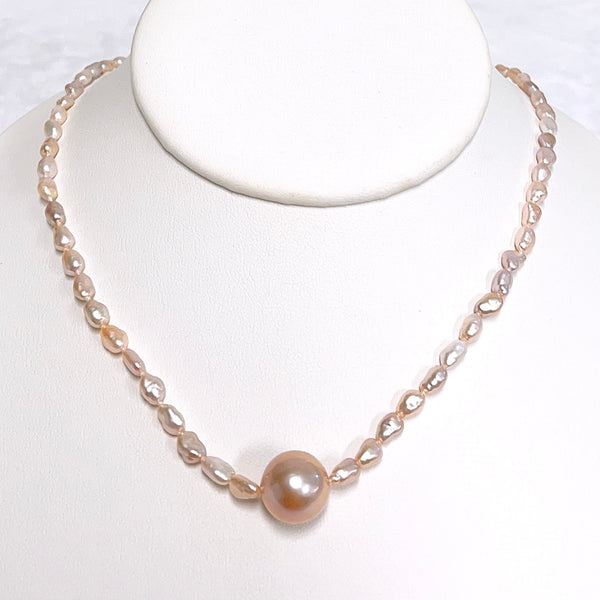 Necklace TARA - pink keshi Edison pearls (N359)
