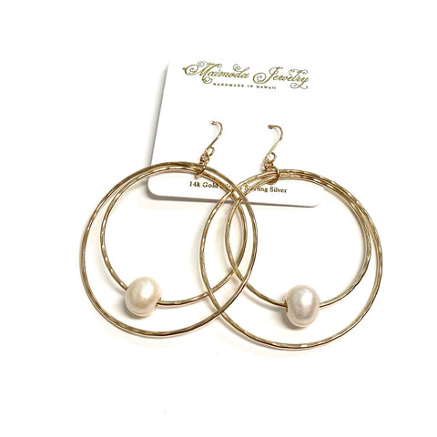 Earrings MOMILANI - white Edison pearls (R585)