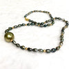 Necklace TARA - keshi & pistachio Tahitian pearl