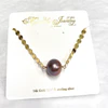 Necklace FAE - purple Edison pearl (N372)