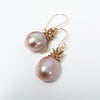 Pineapple pearl dangle - white pearls (E563)