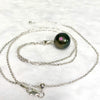 Pink tourmaline Tahitian pearl necklace