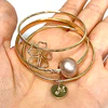 Princess baby bangle set - pink pearl (B481)