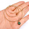Emerald hoops earrings (E612)