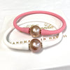 Silicone bracelet - pink Edison pearl
