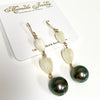 Pikake earrings- Tahitian pearl