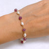 Bracelet GILLIA - mystic pink sapphire & keshi pearls (B562)