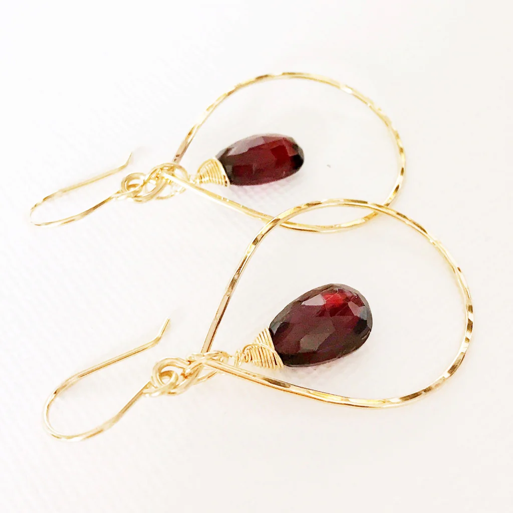 Earrings Hana - Garnet (E325)