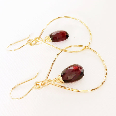 Earrings Hana - Garnet (E325)