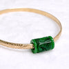 Bangle ALII - Tube carved jade bead (B567)