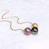 Necklace KRISTI - gold south sea, Edison &Tahitian pearls (N402)